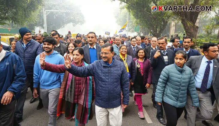 Arvind Kejriwal during AAP's election campaign in Delhi