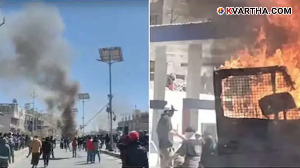 Violent protests in Leh, Ladakh.