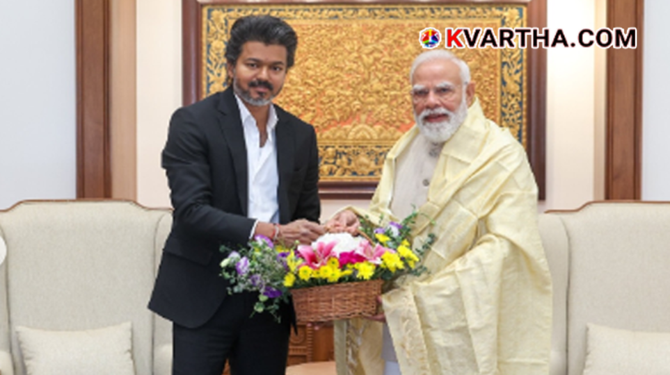 Tamil Nadu CM Vijay meeting Prime Minister Narendra Modi in Delhi.