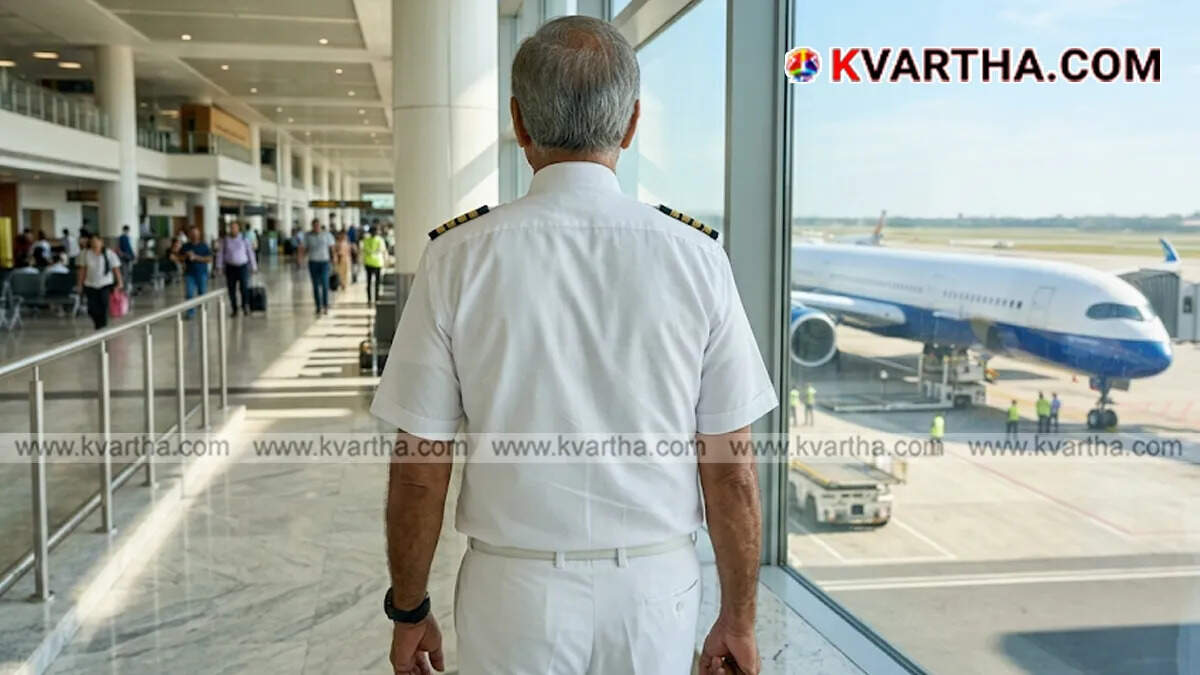  Representational image of an Air India pilot in uniform looking ahead representing a professional comeback after legal victory