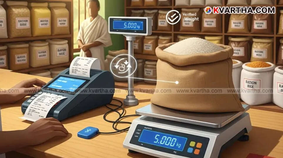 E-POS machine in a Kerala ration shop.