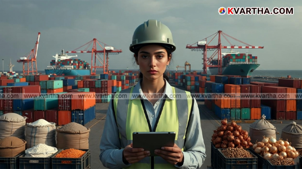 Thousands of shipping containers at an Indian port reflecting the export crisis