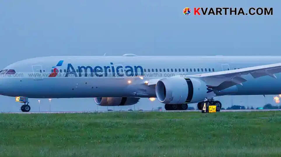 American Airlines plane after emergency landing