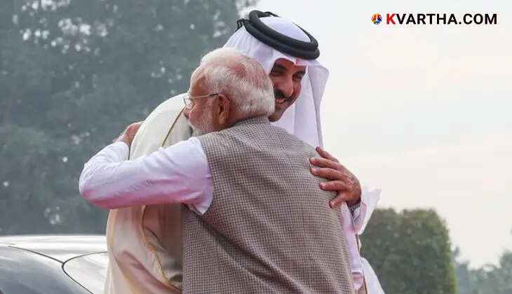 Prime Minister Narendra Modi with Qatar Amir.
