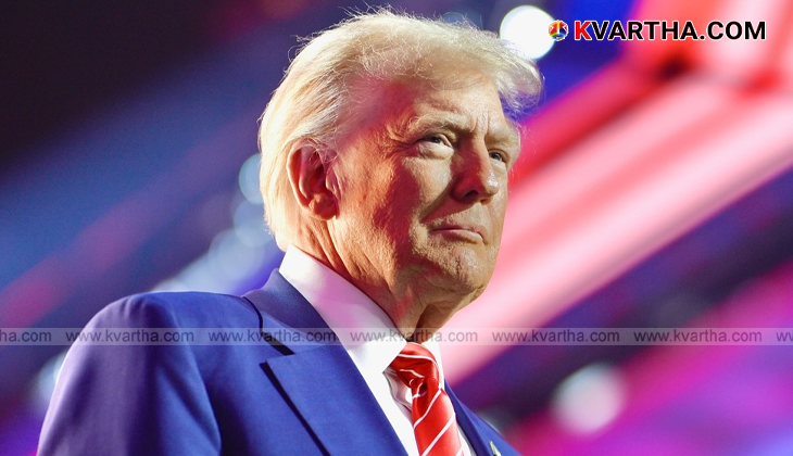  A photo of Donald Trump, representing the US decision to halt trade talks with India.