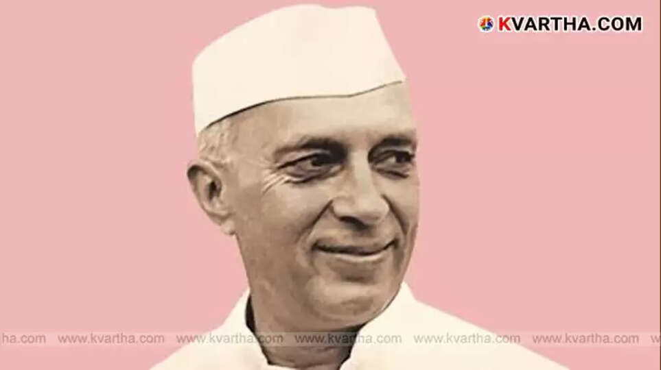 Portrait of Jawaharlal Nehru, India's first Prime Minister, looking thoughtful.