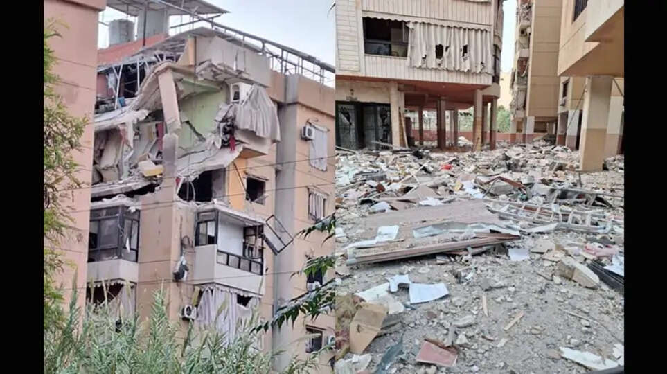 Destruction in Lebanon due to Israeli airstrikes