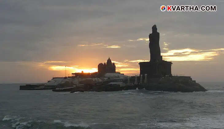 Kanyakumari Devi Temple at the confluence of three seas.