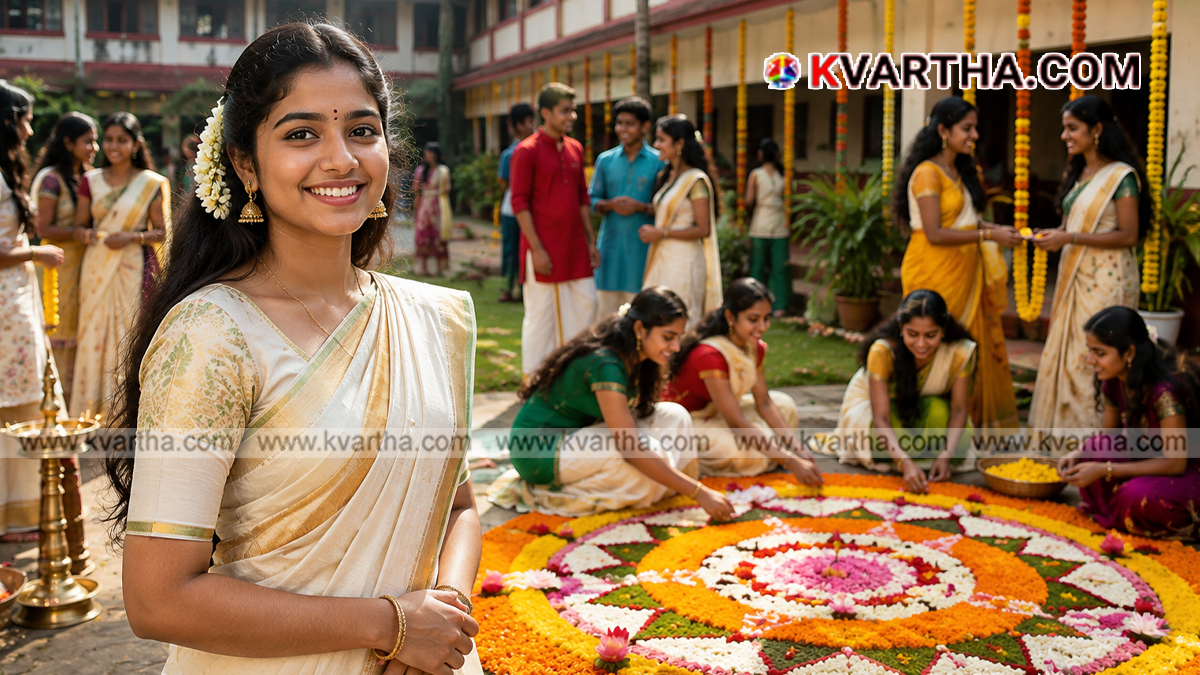 Representational image of students celebrating Onam in Kerala schools