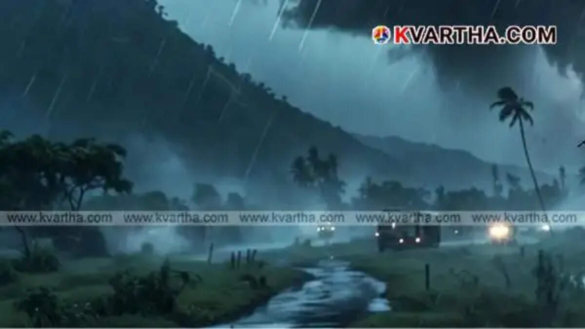 Representational image reflecting heavy rain and weather warning in Kerala