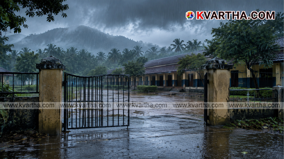 Representational image of heavy rain and school holiday announcements in Kerala
