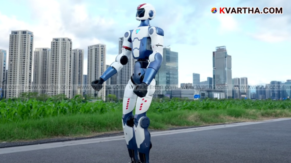 Unitree R1 humanoid robot performing a flip