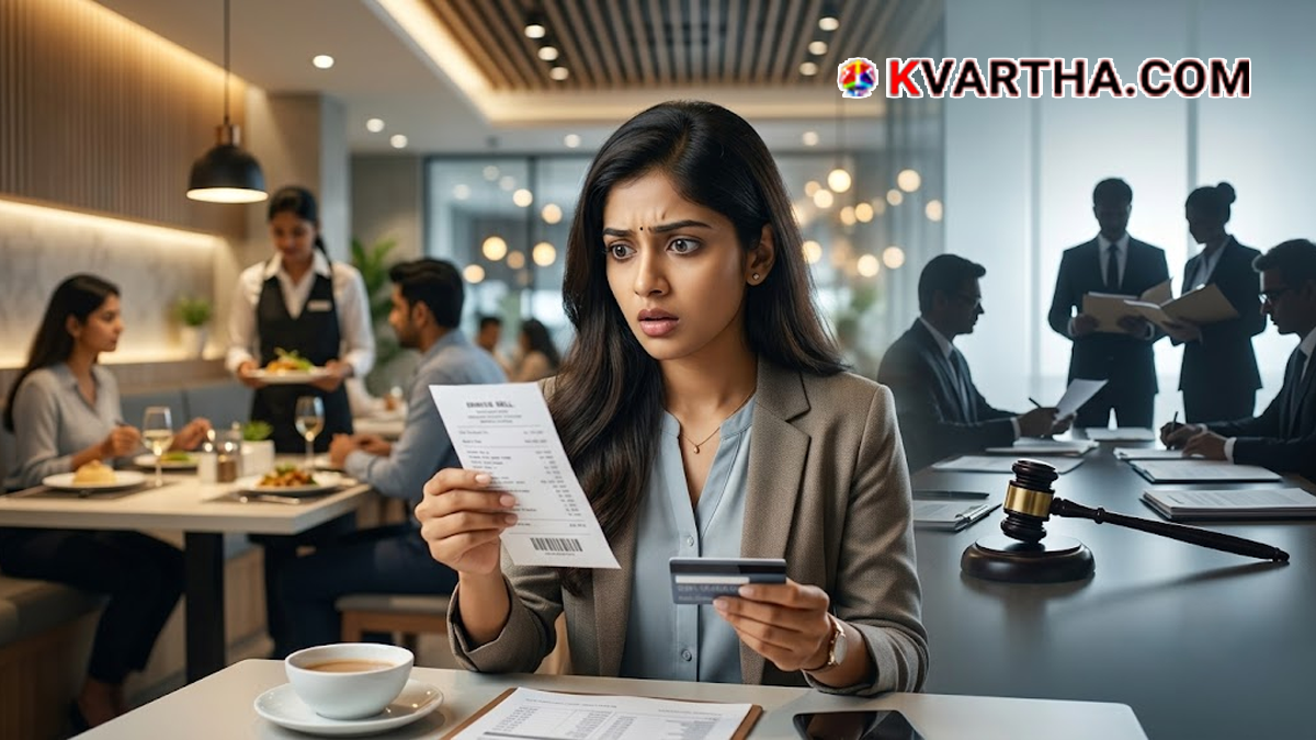 Conceptual image representing restaurant bills and service charges