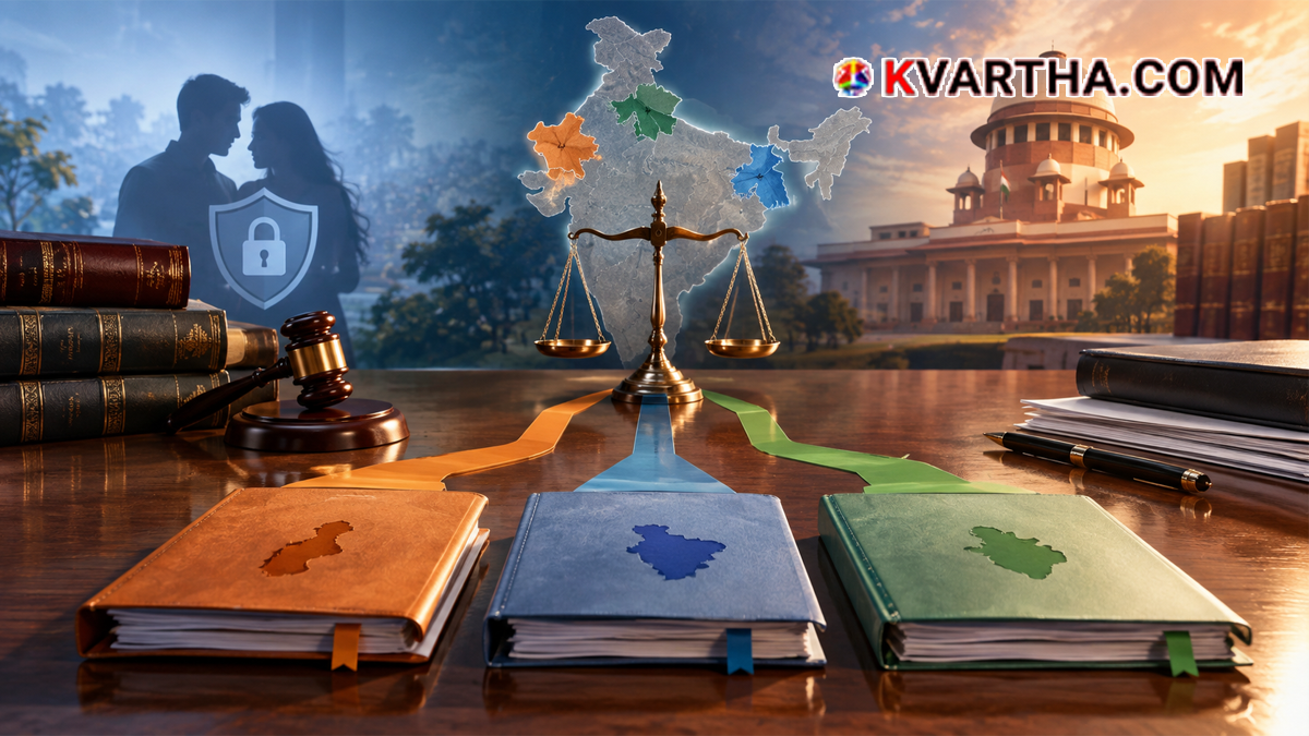 Image reflecting Uniform Civil Code debate and legal discrepancies in India