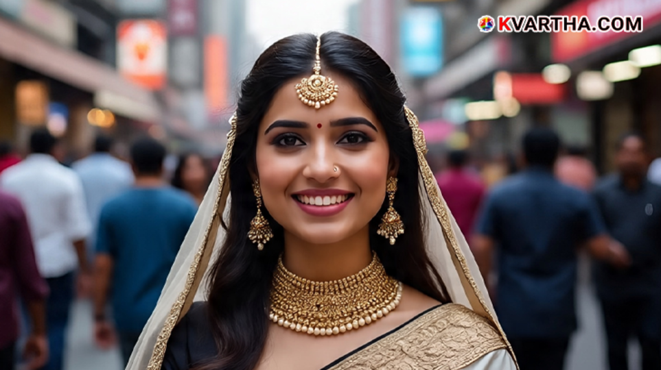 A symbolic sight of gold prices soaring to record levels in the Kerala market.