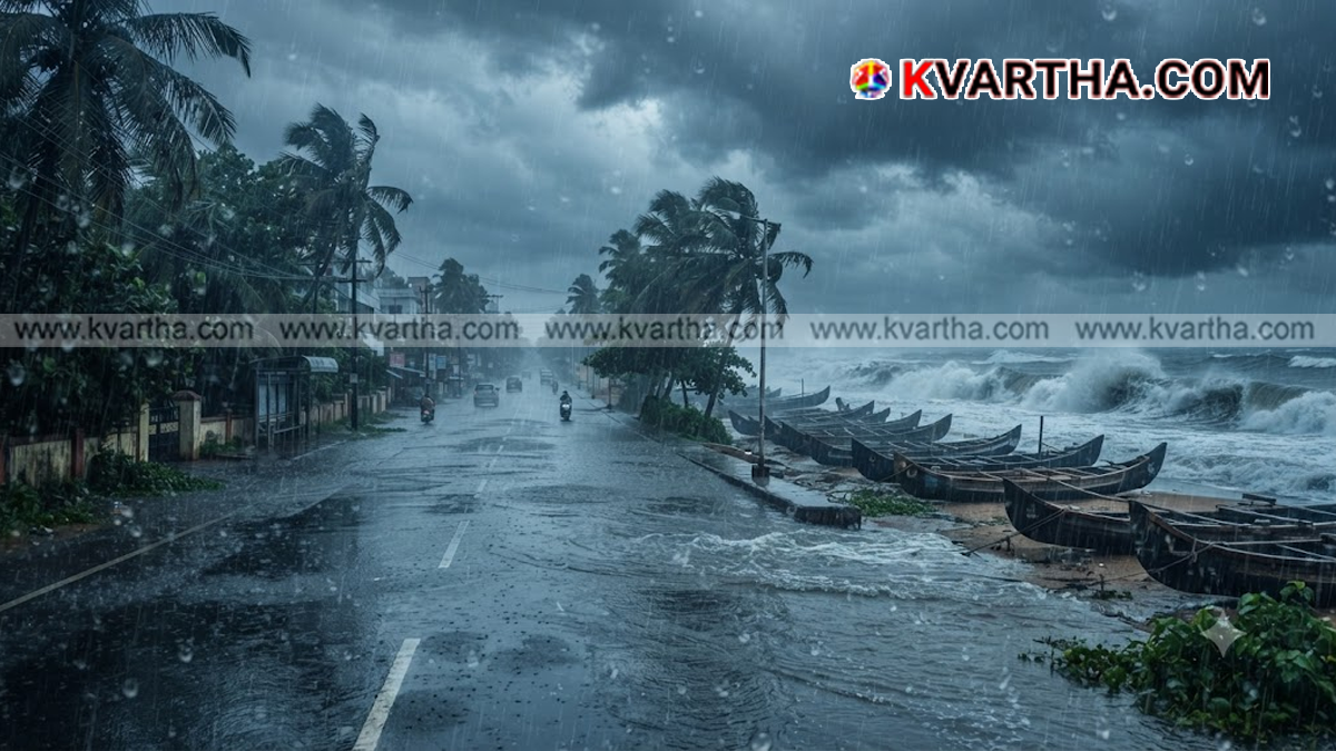 Heavy rain in Kerala during monsoon