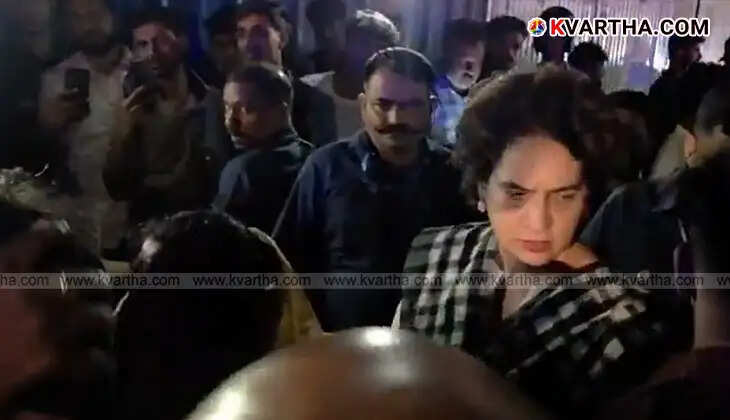 Priyanka Gandhi assisting victims at Eengappuzha car crash site