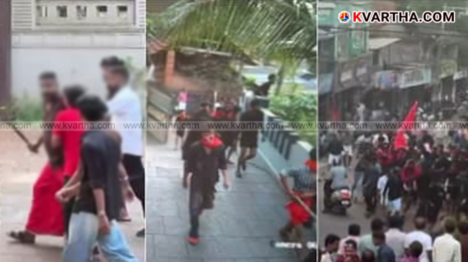 Kerala police arresting accused in violence case