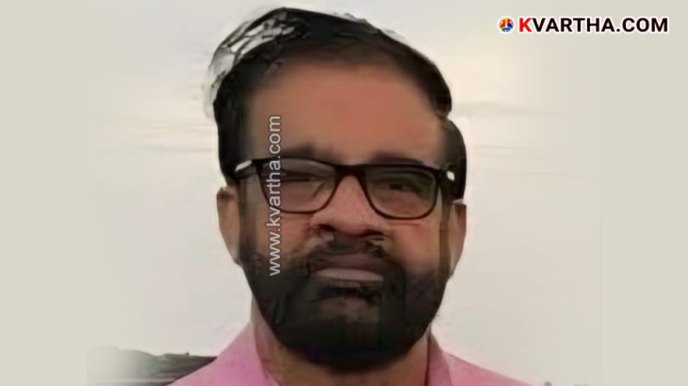 Portrait of P. Balakrishnan who died in a fall accident at Pariyaram.