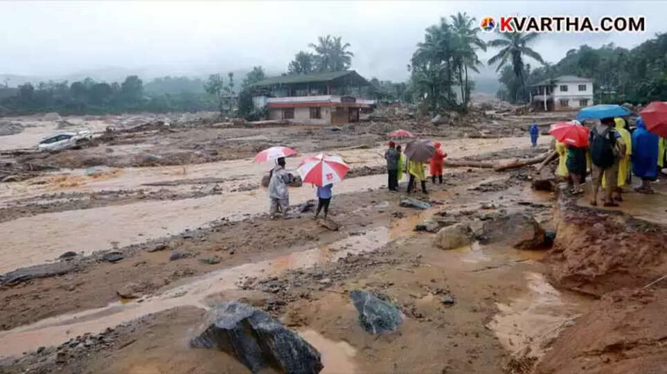 Extensive damage caused by the Wayanad landslide.