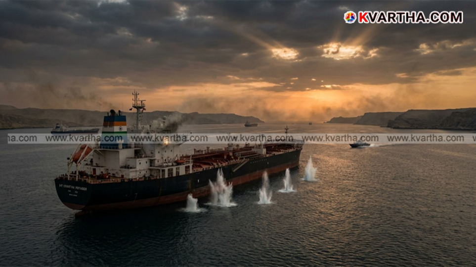 A symbolic image indicating the movements of the Iranian Navy in the Strait of Hormuz and the Indian Ministry of External Affairs.&nbsp;