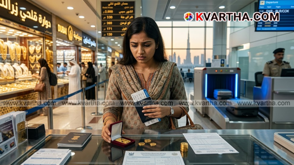 Glittering gold ornaments, bars, and coins beautifully displayed on shelves inside a premium retail store at Dubai Gold Souk.