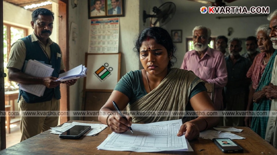 Hand holding an official voter enumeration form.