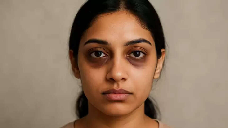 A person showing dark circles under their eyes.