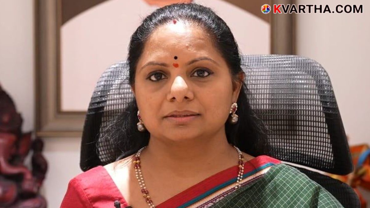 K Kavitha, daughter of KCR, at a press conference.