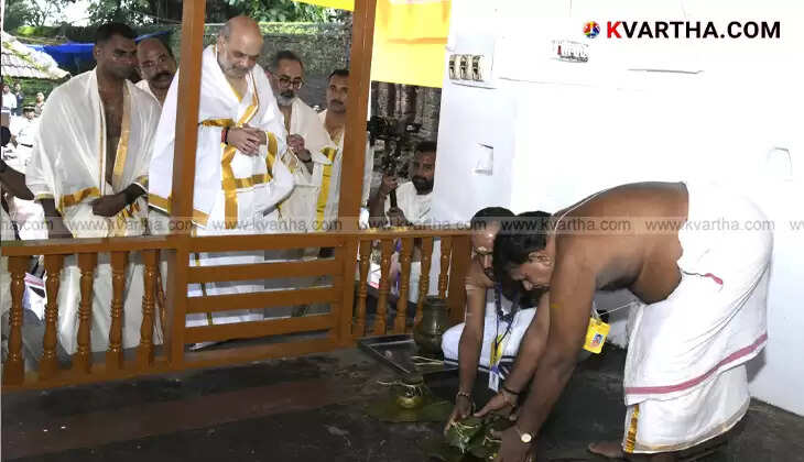  Amit Shah visiting Rajarajeshwara Temple in Taliparamba, Kannur.