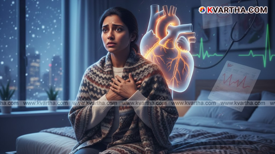 Illustration of heart health during winter season
