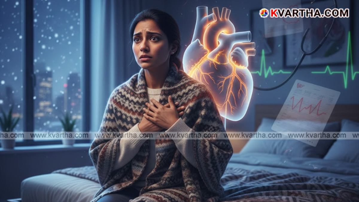 Illustration of heart health during winter season