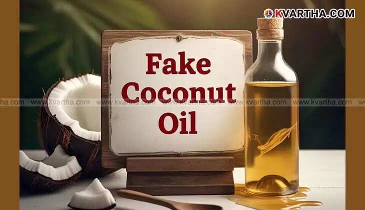 Fake coconut oil bottles being sold in a market in Kerala.