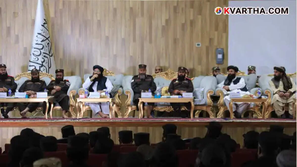 Afghanistan's Acting Interior Minister giving a speech