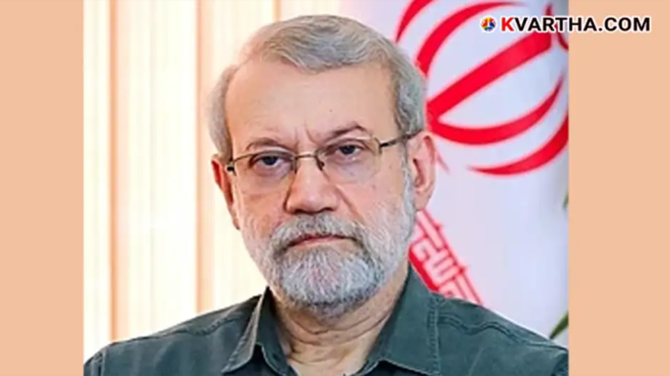 Iranian official Ali Larijani addressing the media