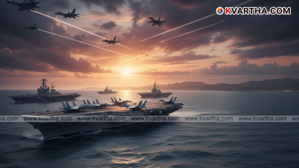 US aircraft carrier deployed near the Iranian coast.