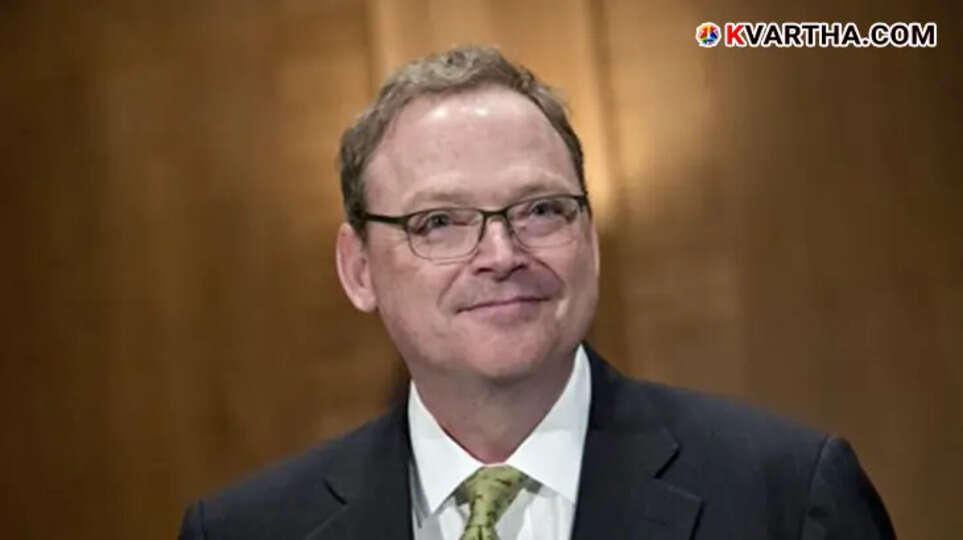 Donald Trump's economic advisor Kevin Hassett speaking at a press conference.