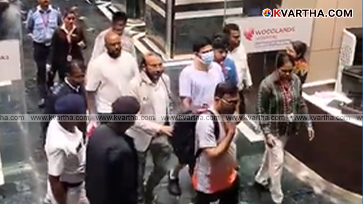 Shubman Gill leaving hospital with neck collar.
