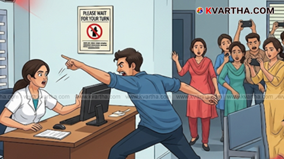 Screenshot of viral video showing assault in Kalyan clinic