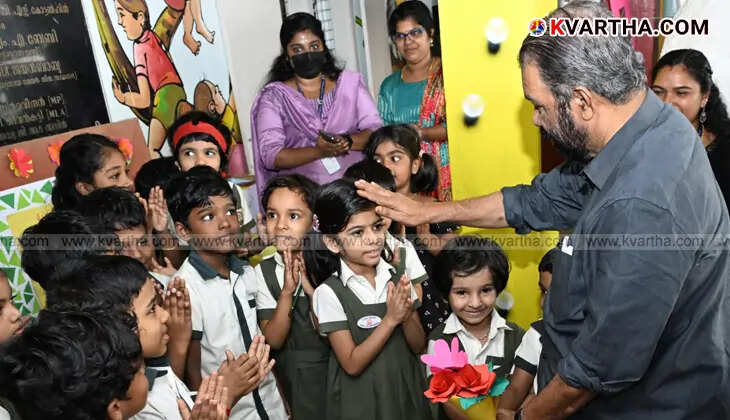 Kerala Education Minister V. Sivankutty visits students at Cottonhill school.