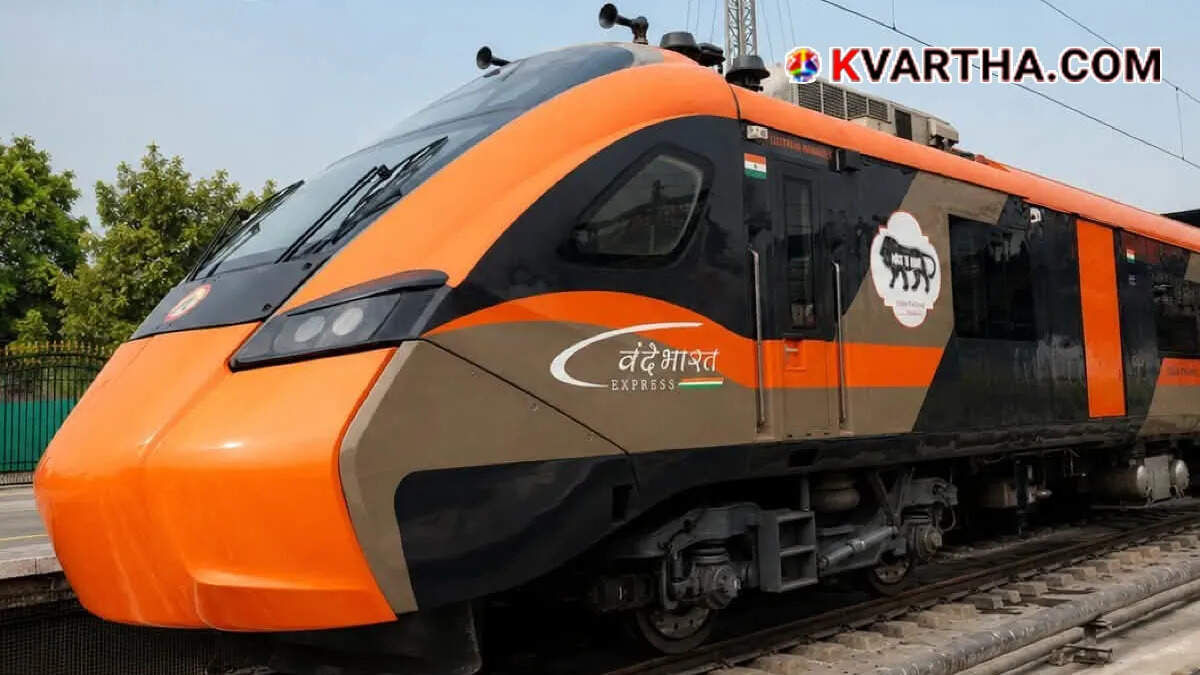 The Vande Bharat Express train stationed at a platform reflecting the delay in services