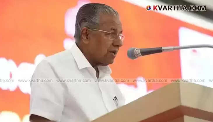 Kerala Chief Minister Pinarayi Vijayan addressing the media during a press conference about the LDF government's four-year achievements.