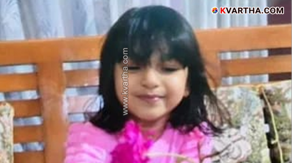 A crashed car on the highway where a four-year-old girl died in Mysuru.