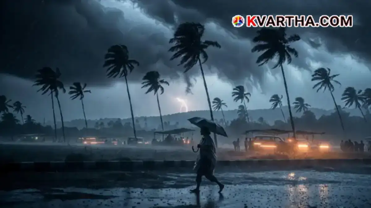 Representational image reflecting rain forecast and weather update in Kerala
