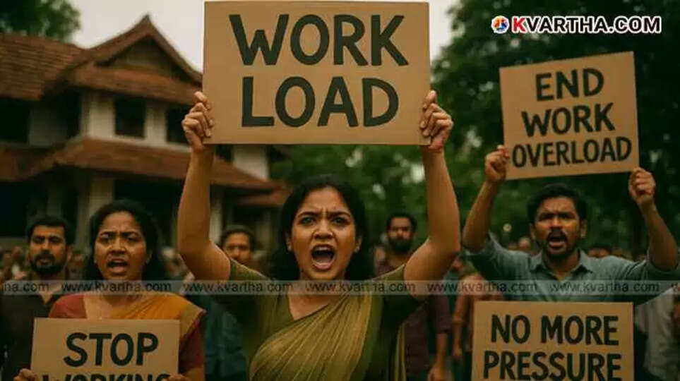 Representative image of a protest against government work pressure.