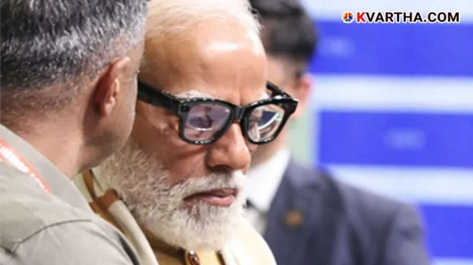 Prime Minister Narendra Modi experiencing Sarvam Kase AI smart glasses.