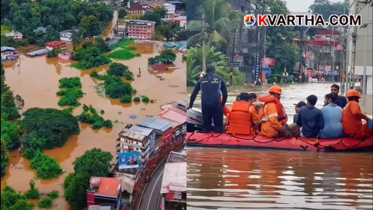 Conceptual image showing flood situation in Kerala