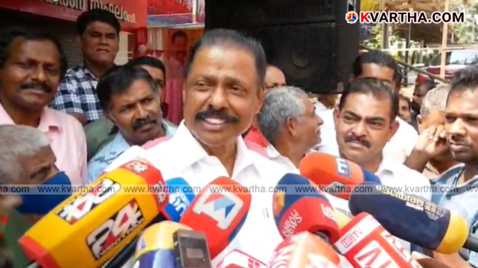  CPI(M) State Secretary MV Govindan speaking to media in Kannur.