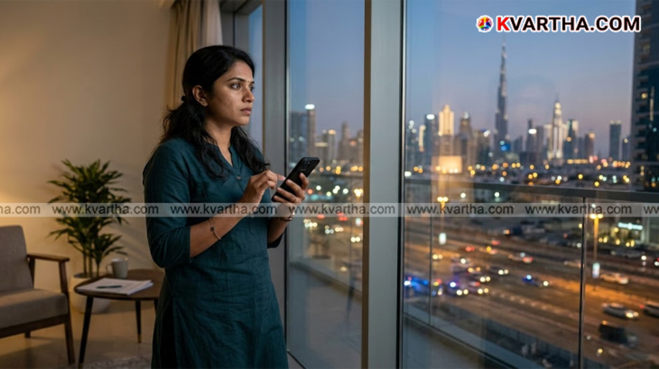 A digital warning sign on a mobile phone screen regarding social media misuse in the Gulf.