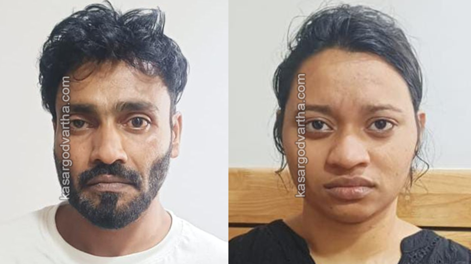 Police arresting suspects from a hotel for drug possession in Kannur.